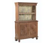 Antique Anglo-Indian Carved Teakwood Buffet with Top Shelf, c. 1880, 72Hx48x16