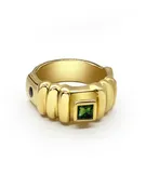 The Smoking Rabbit Ring — Green Tourmaline, Salt & Pepper Diamond