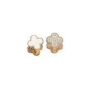 Culbreth's Jewelers Double Sided Clover Stud Earrings - Gold & Mother of Pearl