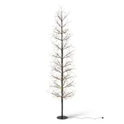 Black Wrapped Twinkling Lights Slim Tree, 7'H