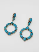 10 Turq Stones Circle Earrings
