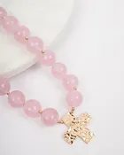 20mm Resin Ball with Cross - Light Pink