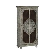 Cimarron Solid Wood Carved Boho Armoire