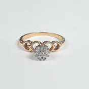 10K Cluster Diamond Melee with Heart Accent Ring