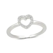 Diamond Heart Outline Toe Ring 1/20 ct tw 10K White Gold