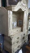 2PC CREAM ORNATE ARMOIRE