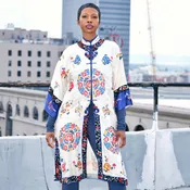 1940s/50s Chinese Embroidered Silk Longline Jacket, Modern US S (4/6)