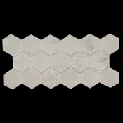 Glass Morning Frost 2″ Hexagon