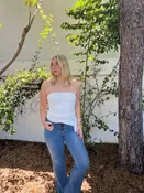 Front Tie Boho Flare Jeans