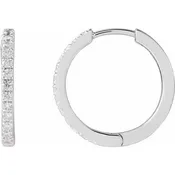 14KT WHITE GOLD HOOPS WITH LAB-GROWN DIAMONDS LGD=.33CTTW