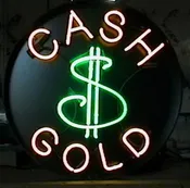 Cash for Gold Neon Sign Round