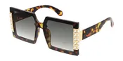 80181RH Women's Plastic Oversized Square Frame w/ Rhinestone Embellishment