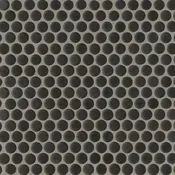 360° 3/4" Penny Round Glazed Porcelain Mosaic 12X12 Charcoal Matte