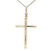 10K Yellow Gold Cross Pendant – Classic Polished Design