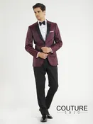 1910 Couture Chase Burgundy Paisley