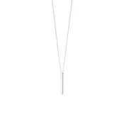14K White Gold Square Bar Necklace