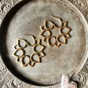 Layla Lotus Brass Hoop Earrings — K. DiResta Design