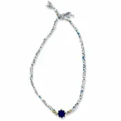 ASHA by Ashley McCormick — Blue and white braided wrap bracelet with blue star charm