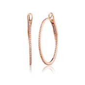1" Diamond Round Hoop Earring