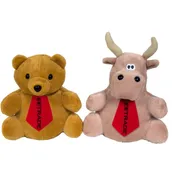 10" Reversible Tan Bear / Bull with ties and one color imprints