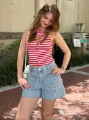 Brielle Denim Pocket Shorts