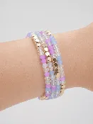 Beaded Bracelet Stack - Peri Bloom