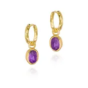 Amethyst Drop Earrings in 18 Karat Gold Vermeil