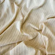 Silk Blend with Gold Pinstripes in Ivory