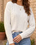 Beige Cable Knit Sweater