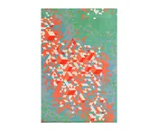 Underlying Fabric Wool Rug in Blue / Coral Limited Edition