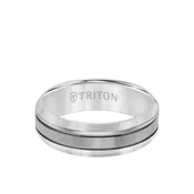 7MM Titanium Ring – Brushed Center and Round Edge