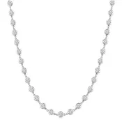 10 Ctw Bezel Set Round Cut Diamond Station Necklace in Platinum