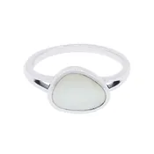 10502<br>ring rounded triangle beaded frame MOTHER OF PEARL  .925