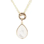 Abby White Mother of Pearl Golden Pendant Necklace