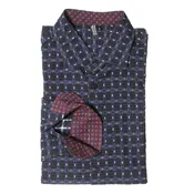 Long sleeve men's dress shirt in dark blue (size XL) — kokovenice.com