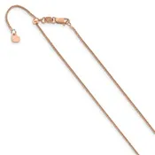 10K Rose Gold 1mm Adjustable Wheat Chain - 22"