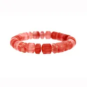 10mm Cherry Quartz Glass Drum Bracelets