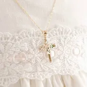 14k Gold Rose Cross With Chain
