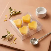 Clear Artisan Candy Box Set 4 Heart Cavities 2 3/4" x 13/16" x 2 11/16" 25 pack CNDYH276