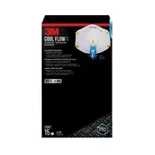3M™ 051141-90473 Disposable Respirator With Cool Flow™ Valve, Universal Mask, Cup Mask, Filter Class: N95, White