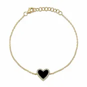 Black Onyx Heart Bracelet