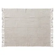 60"L x 50"W Woven Cotton Chenille Throw with Fringe, Natural