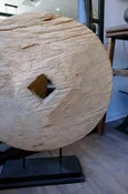 Antique Asian Wooden Wheel Sculpture — Tracey Becker Interiors