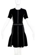 Alexander McQueen Fit'n'Flare Dress White Stitching L