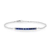 Blue Sapphire Bar Bracelet
