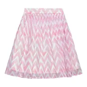 Alitsa Pink Chevron Pleated Chiffon Skirt