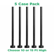 10-15 Ft Round Steel Pole w/ Anchor Bolts & Base - 5 Case Pack