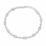 14Kt WG Bezeled Emerald Diamond Bracelet