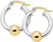 Cape Cod Sterling Silver/14kt Yellow Gold 20MM Hoop Earring