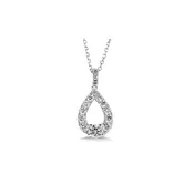 0.25 Ctw Sterling Silver Lab Grown Fancy Pear Shape Pendant